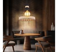 Lampada Pendente Sala Pranzo Griglia Corda Canapa da Cucina H 135 CM [EEK: Inaditato]