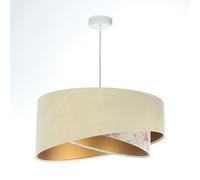 Lampada Pendente Soggiorno D: 50 CM Tessuto Velour Ottica Rotondo E27