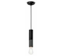 Lampada Pendente Stretto Ø 5,5 CM Ceramica Nera Retrò E27 Sala da Pranzo