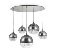 Lampada Pendente Vetro Cristallo B:91 CM E27 Schermo Palla a Sospensione Pranzo
