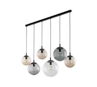 Lampada Pendente Vetro Fumé Metallo 130 CM Lungo H: Max. 1,5 M Regolabile