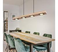 Lampada Pendente Vetro Legno Marrone Scuro Sala Pranzo Retroilluminato H 120 CM [EEK: Inaditato]