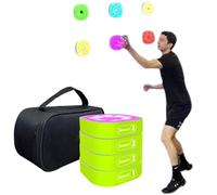 Lampada per allenamento di reazione, aiuti per allenamento di calcio e basket agilità con telecomando, 4 modalità di allenamento, ricarica USB, 4 colori chiari, per migliorare il tempo di reazione