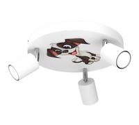 Lampada per Bambini Plafoniera Bianco Ø 30cm Orientabile 3x GU10 Metallo Faretto