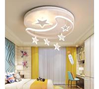 Lampada per Bambini Plafoniera Dimmerabile A LED Moderna Lampada da Soffitto A Sospensione Star Moon Lampada da Letto per Ragazze Ragazzi Camera da Letto Camera per Bambini Lampadar, White, 52cm