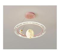 Lampada per cameretta dei Bambini Lampada Creativa per Camera da Letto Lampada a LED per Astronauta Lampadario Nordico Minimalista Cielo Stellato Illuminazione (Pink)