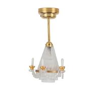 Lampada per casa delle bambole ZenithAur a batteria in stile lampadario sospeso, questa lampada da soffitto per casa delle bambole in miniatura fornisce un'illuminazione calda per