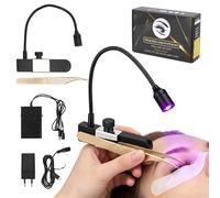 Lampada Per Ciglia, 1,8W Lampada Per Ciglia UV Portatile Per Fotopolimerizzazione Per Extension Con Interruttore A Pedale Pinzette Collo Cigno Polimerizzazione 2-3 Secondi