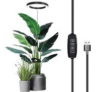 Lampada per Coltivazione, YUYTE Luci per Piante per Coltivazione Indoor, Spettro Completo, Timer da 3/9/12 Ore, Regolazione a 10 Livelli, per Grandi Piante in Vaso (Nero 72