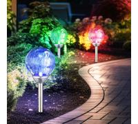 Lampada per Esterni Chiodi Solare Balcone Decorazione a Spiedo Vetro RGB LED 3x