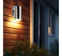 Lampada per Esterni da Parete Acciaio Inox Argento Intemperie Muro Casa 1x GU10 [EEK: Non valutato]