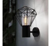 Lampada per Esterni da Parete Balcone Acciaio Inox Industrial Griglia Nero H [EEK: Non valutato]