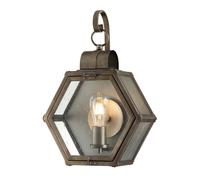Lampada per Esterni da Parete Giardino Ottone Vetro IP44 B 33,1cm