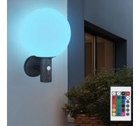 Lampada per Esterni da Parete Luce Sferica Movimento RGB LED Dimmer Telecomando [EEK: F]