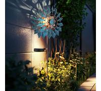 Lampada per Esterni Girandola Solare LED da Giardino Decorativa Blu Oro H 92 CM [EEK: Non valutato]