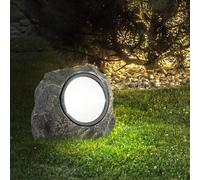 Lampada per Esterni LED Solare Pietra Decorativa Grigio Balcone Luci da Giardino
