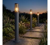Lampada per Esterni Luce con Piedistallo da Terra Percorso Antracite Rauch Inox