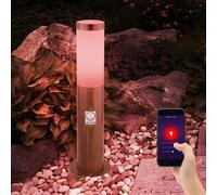 Luce con Piedistallo da Esterno Piantana Smart RGB LED App Simil Legno Movimento [EEK: G]