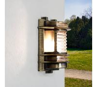 Lampada per Esterni Parete Antracite IP64 E27 Vetro Ottone Maritim Luce Cortile