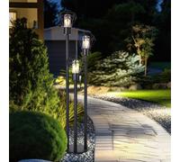 Lampada per Esterni Piantana da Percorso 3 Fiamma Griglia Giardino Nero H 170 CM [EEK: Non valutato]