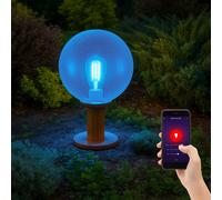 Lampada per Esterni Piantana Lampione Smart Sfera di Vetro RGB LED Dimmerabile [EEK: F]