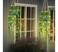 Lampada per Esterni Solare a Sospensione LED Luci Decorative Piante Artificiali