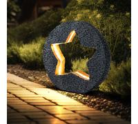 Lampada per Esterni Solare da Balcone LED Stella Grigio Oro Pietra Ottica 29,5cm
