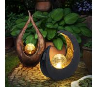 Lampada per Esterni Solare Giardino LED Falce Luna da Balcone Statua Decorativa