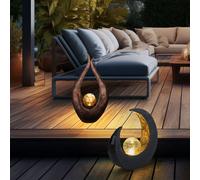 Lampada per Esterni Solare Giardino LED Scultura Bocca Glaskugle Crackle 2er Set