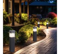 Lampada per Esterni Solare Lampione Grigio LED da Giardino Chiodi H 38 CM 4x