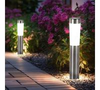 Lampada per Esterni Solare Luce con Picchetto LED Acciaio Inox Cortile Strada 2x