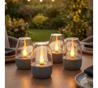 Lampada per Esterni Tavolo Solare Effetto Fuoco Luci Decorative LED Grigio 4er [EEK: Inaditato]