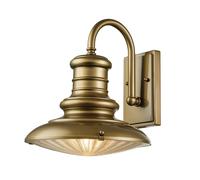 Lampada per Esterni Wandleuchte IP44 IN Ottone Antico E27 Vetro Alluminio Annata