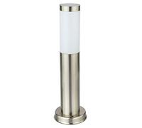 Luce con Piedistallo Lampione Esterni Acciaio Inox Piantana Dissuasore Argento