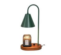 Lampada per Fusione di Cera, Lampada Riscaldante A Candela Dimmerabile, Lampada A Olio con Base in Legno, Scaldacandele per Aromaterapia, Luce Notturna per La Decorazione della Casa (Green)
