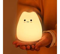 lampada per gatti Luce Notturna Bambini, RGB Lampada Notturna Per Bambini, Dimmerabile Lucina Notte Bambini, Funzione Timer 7 Colori di batteria LED Silicone Regalo Neonato Cameretta