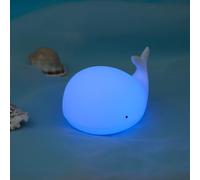 lampada per gatti Luce Notturna Bambini, RGB Lampada Notturna Per Bambini, Dimmerabile Lucina Notte Bambini, Funzione Timer 7 Colori di batteria LED Silicone Regalo Neonato Cameretta (whale-01)