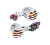 Lampada per lampeggiatore di motociclisti con lente ambra rossa compatibile con modelli di pilota di guser bobber sportster bobber(Chrome Amber Lens)