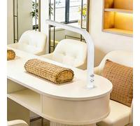 Lampada per onicotecnica da 48 W, illuminazione a L per salone, CRI > 90, lampada da tavolo a LED dimmerabile per manicure, extension ciglia, tatuaggi e sopracciglia(White)