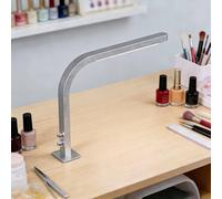 Lampada per onicotecnica da 48 W, illuminazione a L per salone, CRI > 90, lampada da tavolo a LED dimmerabile per manicure, extension ciglia, tatuaggi e sopracciglia(Silver)