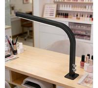 Lampada per onicotecnica da 48 W, illuminazione a L per salone, CRI > 90, lampada da tavolo a LED dimmerabile per manicure, extension ciglia, tatuaggi e sopracciglia(Black)