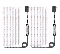 Lampada per Piante 6 Barre LED, Luce Crescita Spettro Completo,Timer | 2 confezioni, 5 Livelli Dimmerabili, Luce LED da Coltivazione per Piante da Interno, Accensione/Spegnimento Auto 6/12/18H