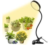 Lampada per piante a LED a spettro completo, con supporto, 78 LED, lampada a collo di cigno a 360°, lampada per la crescita delle piante, con timer 4/8/12 ore, con adattatore USB (nero)
