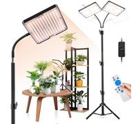 Lampada per piante a LED a spettro completo con supporto regolabile, 492 LED, con timer e 9 luminosità, luce vegetale per fiori, ortaggi, idroponica e semina, per principianti e giardinieri al coperto