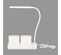 Lampada Per Piante LED Con 2 Vasi In Bianco Con Collegamento USB E Timer