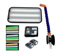 Lampada per Riparazione ammaccature Auto PDR 9 LED Line Board Strumento per Riparazione ammaccature Senza Vernice Lampada per Auto a LED con 2 batterie e Supporto Regolabile