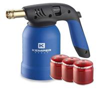 Lampada Per Saldare Tornado Accensione Piezo Con Cartucce Gas 190 Gr. Kit Pronto All'Uso (Saldatore + 3 Cartucce)