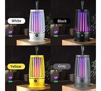 Lampada per trappola Zapper USB Killer Electric Killer con la luce bianca calda non attira campeggio camera da letto per la casa di frutta (Nero)