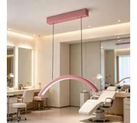 Lampada per unghie a mezzaluna (set da 3 pezzi), lampada a sospensione LED retrattile, lampada LED per manicure 3000K-6000K, luce per trattamenti ciglia (altezza regolabile: 0-2 m)(Pink)