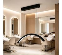 Lampada per unghie a mezzaluna (set da 3 pezzi), lampada a sospensione LED retrattile, lampada LED per manicure 3000K-6000K, luce per trattamenti ciglia (altezza regolabile: 0-2 m)(Black)